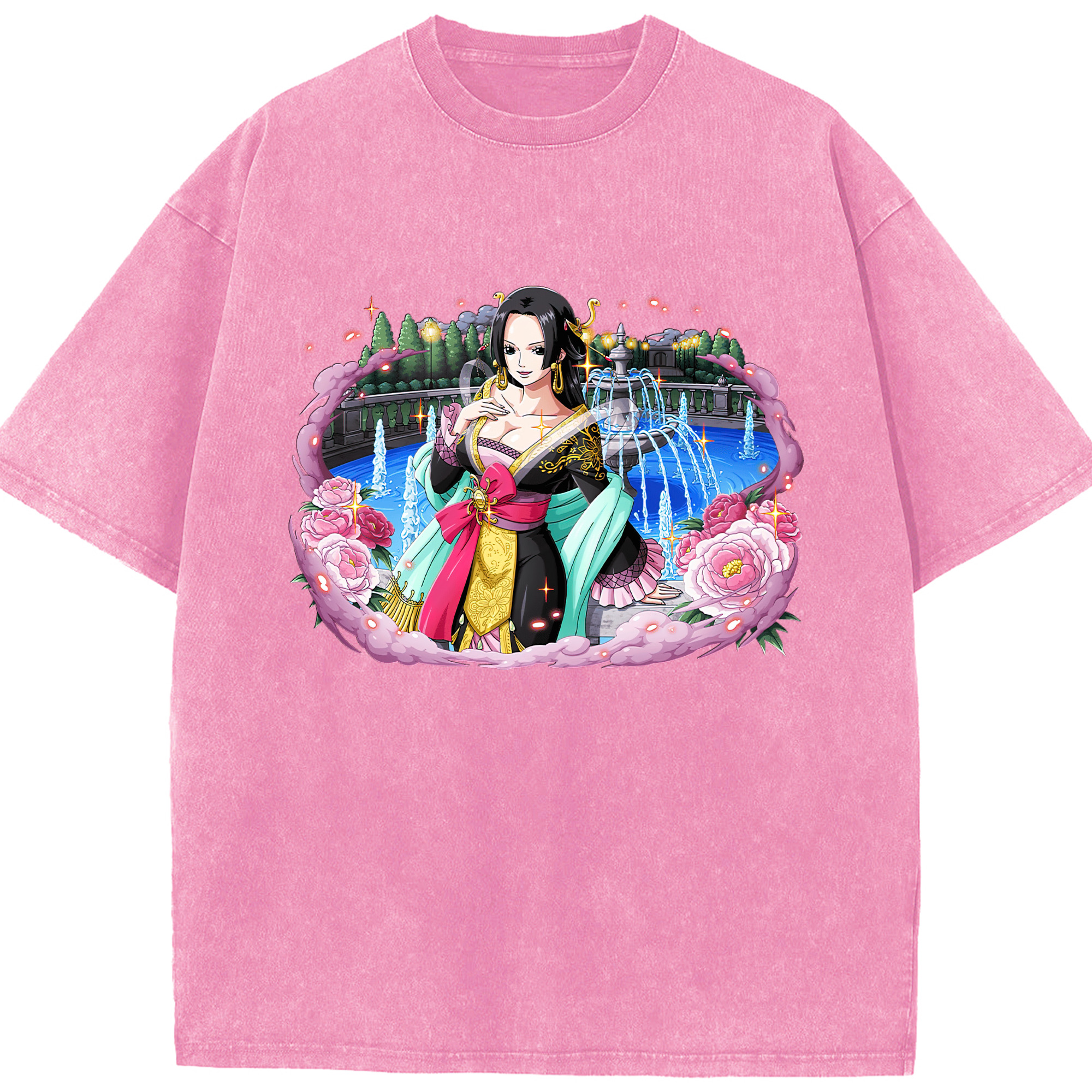 ワンピース ボア・ハンコック ONE PIECE Boa·Hancock 綿100% ヴィンテージ風 半袖Tシャツ（フロントプリント）